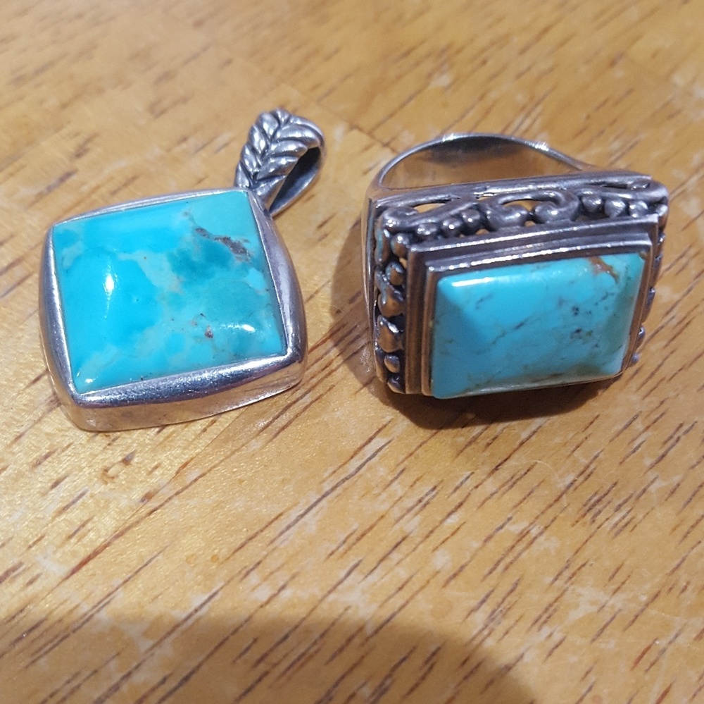 Statement Ring Turquoise Sterling Silver - image 8